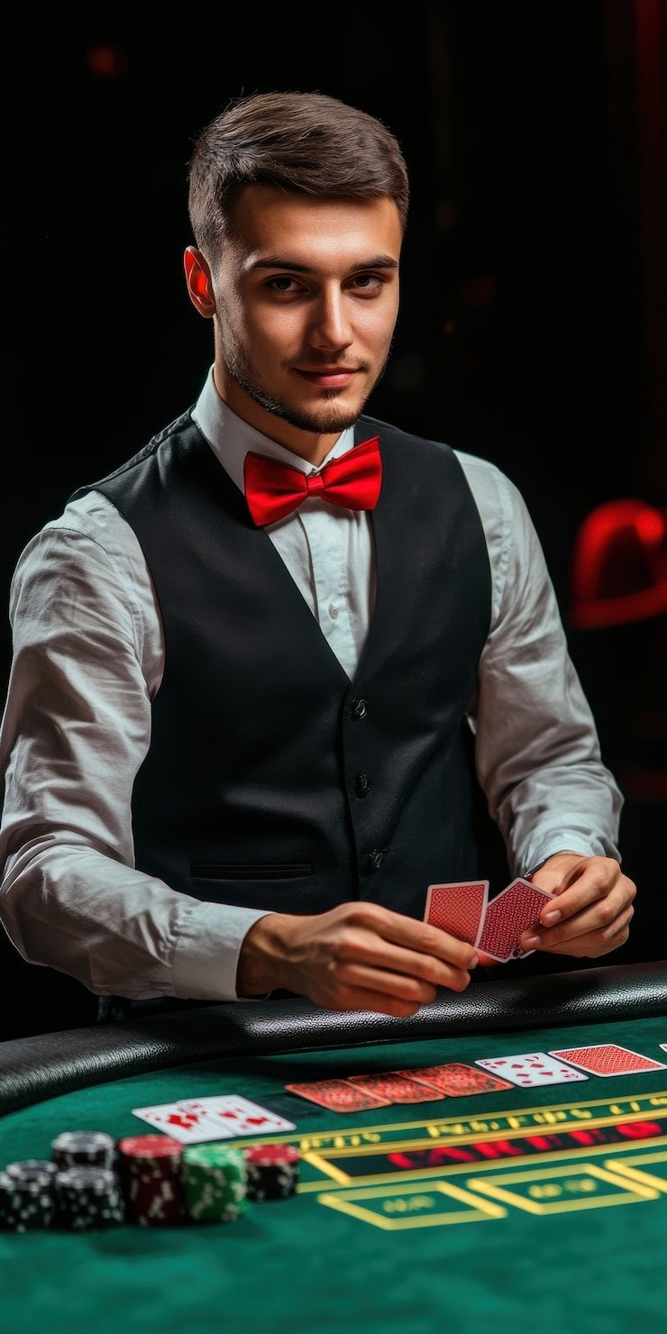 Tampilan studio roulette Nolimit City dengan roda dealer dan pemain lain
